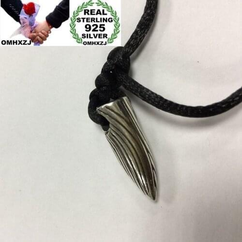 OMHXZJ Wholesale Personality Fashion OL Woman Girl Party Wedding Gift Silver Bullet S925 Sterling Silver Pendant Necklace NC79