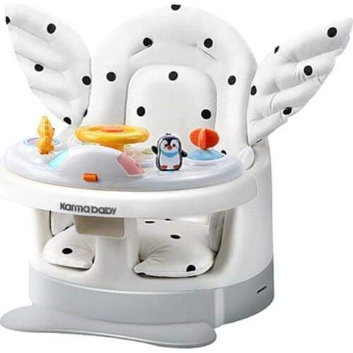 RU Free Shipping Portable Baby Dining Chair Baby Dining Table Multifunctional Adjustable Children Folding Chair Music Angel Seat