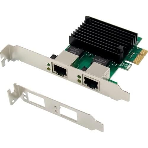 2 RJ45 Port PCIE Chip Realtek RTL8125 10/100/1000M/2.5G dual port Lan Network Card Adapter 1000M Ethernet Desktop Gigabit