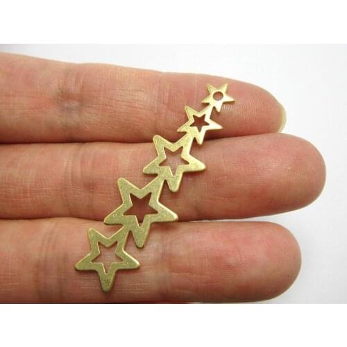 Brass star pendant 45.4x14mm Brass earrings dangle charms Geometry components -10pcs R1153