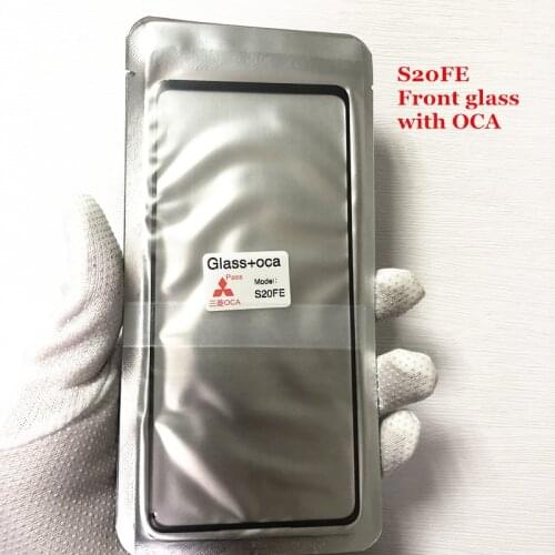 10pcs/lot GLASS +OCA LCD Front Outer Lens For Samsung Galaxy S20FE LCD Front Touch Screen Lens Glass with OCA Glue Replacement