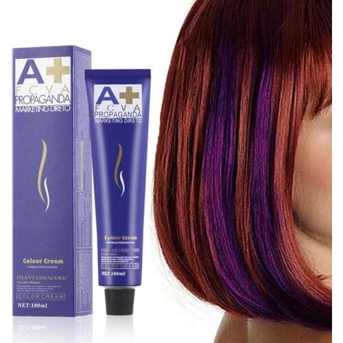 100ML Hair Color Dye Cream Wax White Green Purple Red Blue Mild Safe Hair Coloring Shampoo Semi Permanent Hair Styling Tool