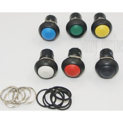 100Pcs 12mm Self-locking Push button Switch Waterproof Latching ON/OFF Round Switch