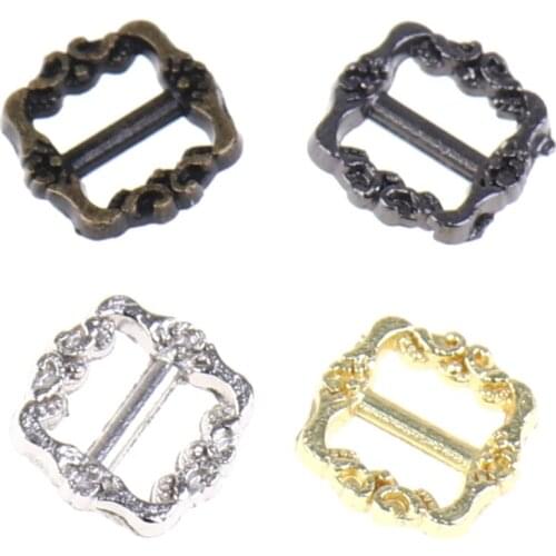 Latest 20 Pcs Ultra-small Tri-glide Belt Buckles Doll Bag Buckle DIY Dolls Mini Button Shoes Clothes Accessories 6*6mm