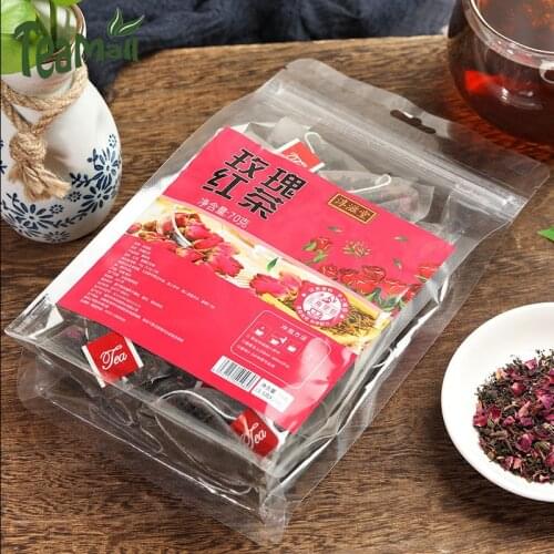 2021 Herbal Chinese Tea Chunzitang Rose Black Tea Helps Digestion Beauty Skin Triangle Bag Health Tea Teabag 70g