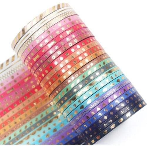 24 Rolls Washi Tape Set Colorful Wide Foil Gold Flower Thin Decorative Masking Washi Tapes for Journal Scrapbook Planner