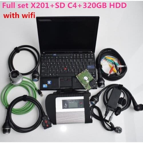 Auto Repair Scanner automotivo diagnosis tool MB Star C4 SD Connect C4+used laptop X201 I7 8G+320GB HDD with software V12/2020