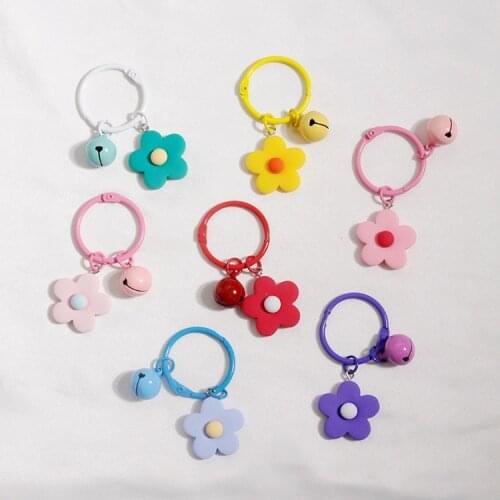 30pcs/Lot Colorful flowers keychain keychains ring pendants charms bedels gift for girls wholesale hot sale 2019 new style