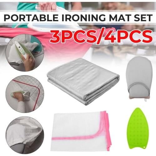 Household High Temperature Resistance Ironing Mat Set Pad Dish Washing Folding Cloth Ironing Board Pad Cover