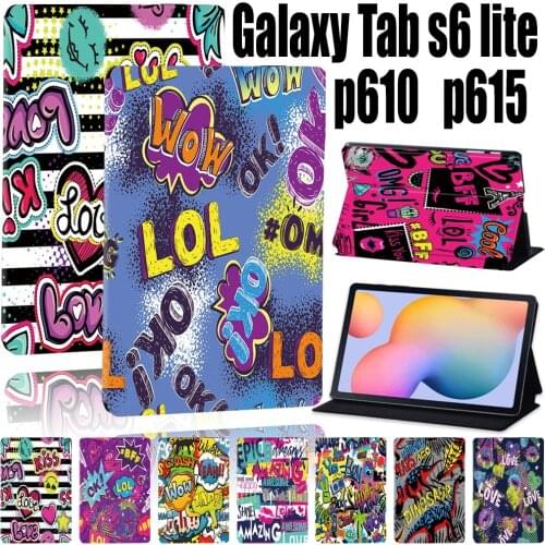 Tablet Case for Samsung Galaxy Tab S6 Lite P615/P610 10.4 Inch Slim PU Leather Stand Cover Case+ Free Stylus