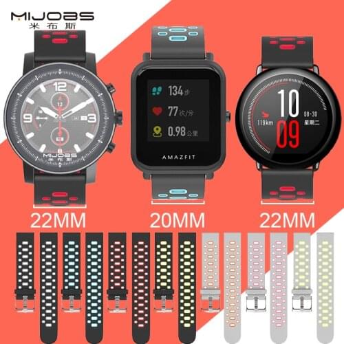 For amazfit strap Colorful Silicone Xiaomi Amazfit Bip Replacement Smart Watch Sports Watch 2 Accessories 20MM/22MM Watch strap