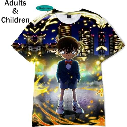 Children 3D Detective Conan T shirt Men Women Short Sleeve Kids t shirt Casual Detective Conan Boys girls T-shirt summer tees