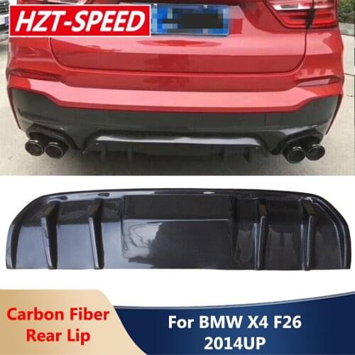 F26 Real Carbon Fiber Rear Bumper Lip Spoiler Diffuser Car Body Kit For BMW X4 Series M-Sport Version 2014 Up