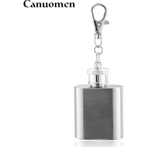 1oz Stainless Steel Hip Flask Keychain Mini Portable Outdoor Wine Bottle Alcohol Flagon Keyring Drinkware Flask 10 pcs/Lot
