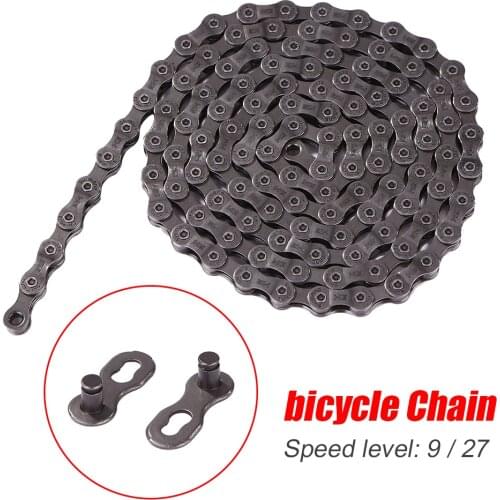 Mountain Bike Chain 9/27 Speed Mountain Bike Steel Silver Chains HG73 Road Bicycle 116 Links Cycling Riding Chain Accessories