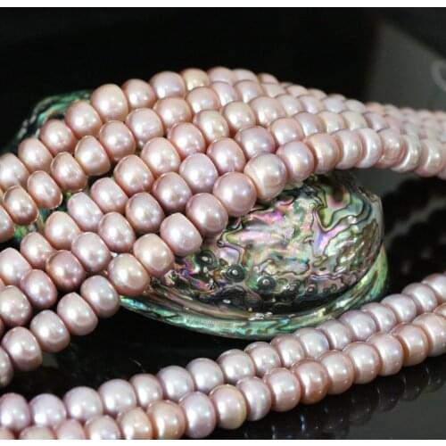 Hot purple natural freshwater pearl 8-9mm abacus beads factory price 14"