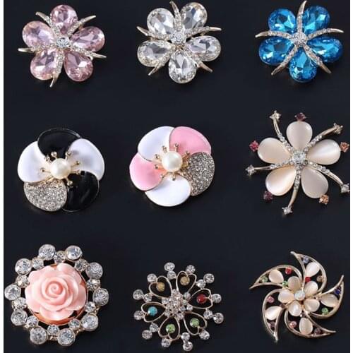 Hot Sale wholesale 20pcs/lot Rhinestone Button Flatback flower Button Wedding Button Crystal DIY Accessories YB33