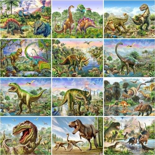 5D DIY Diamond Painting Full Drill Dinosaur Animals Diamond Mosaic Stitch Interior Paintings Art Picture Handicraft Home Decor