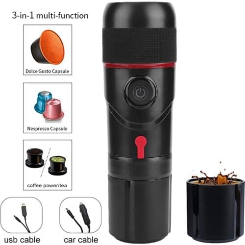 Coffee Machine for Car Travelling Home Business DC12V 80ml with USB Cable