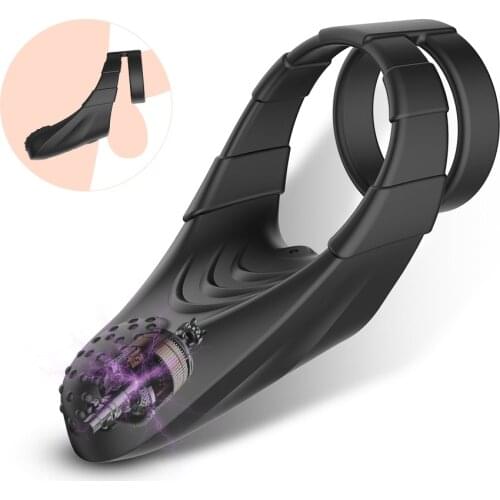 Penis Rings Vibrator for Male Masturbator Delayed Ejaculation Glans Stimulation Vibrating Cock Rings Adult Erotic Sex Toys Shop