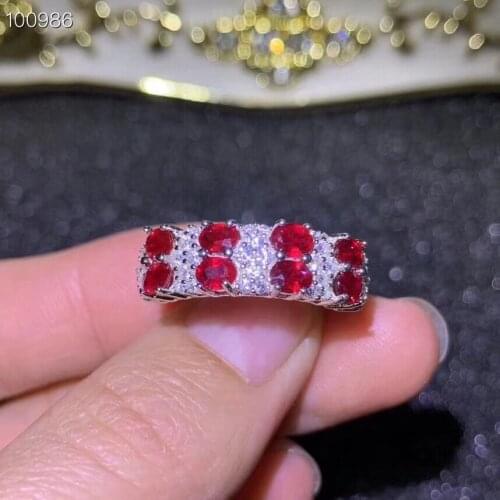 Ruby ring Free shipping ruby 925 sterling silver Fine handworked jewelry Finger rings
