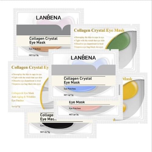 LANBENA 24K Gold Eye Mask Collagen Eye Patches Dark Circle Puffiness Eye Bag Anti-Aging Wrinkle Firming Skin Care 200PCS=100Pair