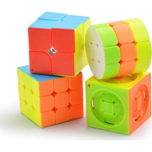 Mini Keychain Magic Cube Trihedron Cylinder Puzzle Neo Cubo Magico Learning Educational Toys For Children Boys