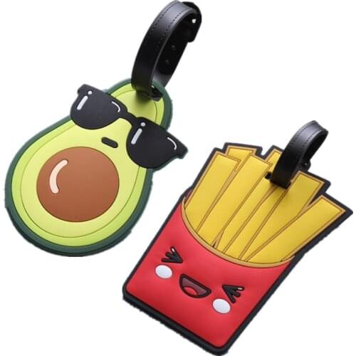 Cartoon Fruit Luggage Tag Unicorn Travel Accessories Silica Gel Suitcase ID Address Holder Baggage Boarding Tag Portable Label