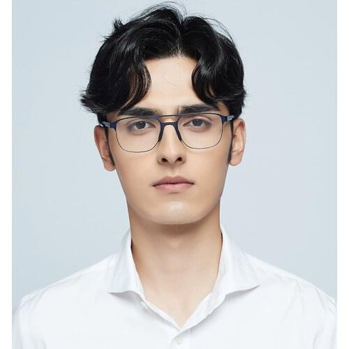 NEW STANDING DESIGN Men Classic Luxury Alloy Glasses TR90 Temples Anti Blue Light Blocking Double Bridge Square Glasses