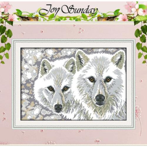 Wolf Brothers Patterns Counted Cross Stitch 11CT 14CT Cross Stitch Set Wholesale Animals Cross-stitch Kits Embroidery Needlework