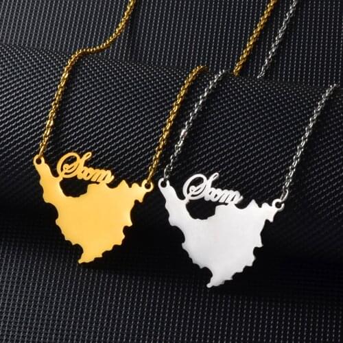 Anniyo Sint Maarten and Saint-Martin Island Pendant Necklace SXM Saint Martin Gold/Silver Color Jewelry #242721