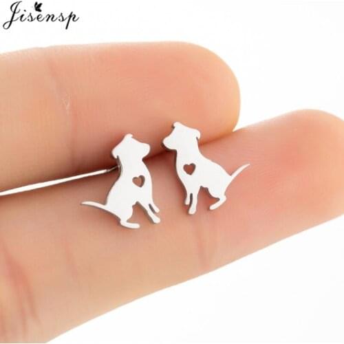 Cartoon French Bull Pug Dog Earrings for Women Fashion Earings Jewelry Love My Pet Lover Heart Stud Earring boucle d'oreille