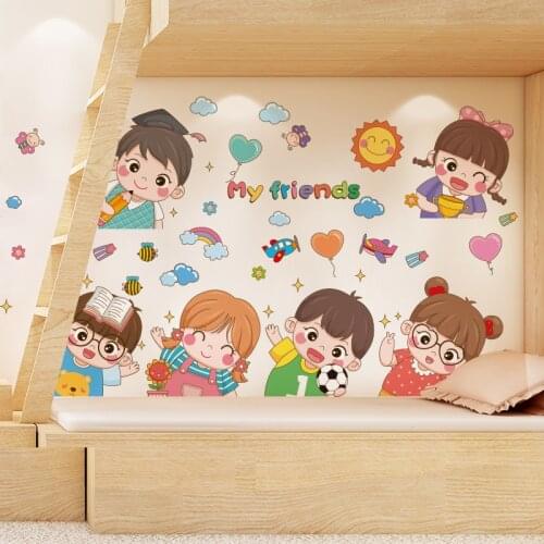[shijuekongjian] Cartoon Children Wall Stickers DIY Balloons Clouds Mural Decals for Kids Rooms Baby Nursery House Decoration