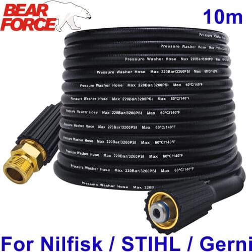 10m High Pressure Car Washer Hose Water Cleaning Hose Pressure Washer Extension Hose Pipe Cord for Nilfisk STIHL Gerni HUSQVARNA