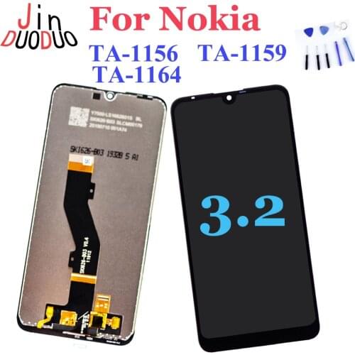 AAA+ For Nokia 3.2 LCD Display Touch Screen Digitizer Assembly With Frame For Nokia TA-1156 TA-1159 TA-1164 LCD Replacement