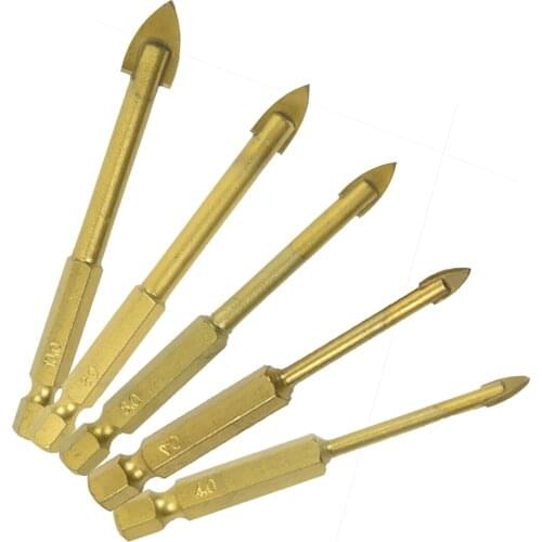 5pcs Glass Drill Bit Drill Diameter 3-10mm Woodworking Tools For Chucks Bit Holder