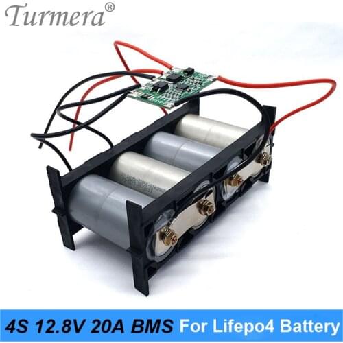 Turmera 4S 20A 12.8V 14.4V 32650 32700 Lifepo4 Battery Balanced BMS for Electric Boat Uninterrupted Power Supply 12V Car Battery