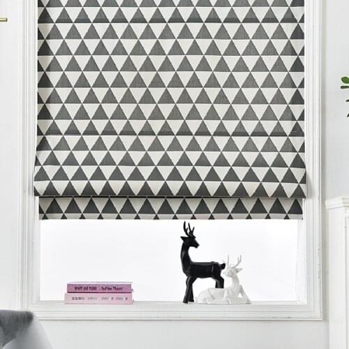 High Quality Roman Blinds Window Curtains Blackout Or Light Filtering Fabric Model RM23 Designs Manual Chain Control Customize