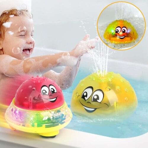 Funny Baby Bath Toys Electric Induction Sprinkler Ball with Light Music Children Water Spray Play Ball Bathing Toys Kids Gift