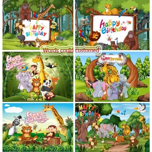 Children Birthday Photography Backdrops Animal Unicorn Baby Newborn Photo Background Party Studio Photocalls 21531-b8