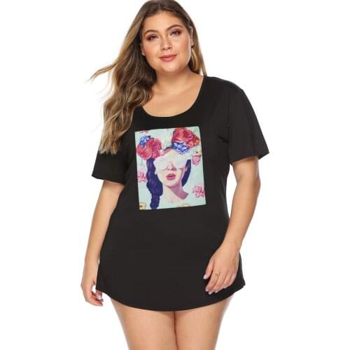 Large Size Womens Clothing Decals Casual Loose Versatile Short Sleeve T Shirt Top Women Christian Shirt Women Loose Fashion