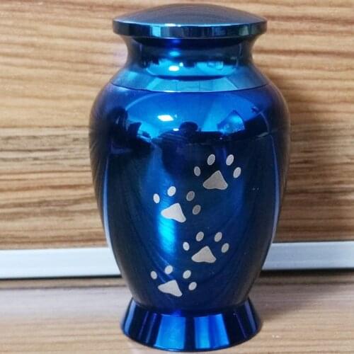 01 High Polished Stainless Steel Dog/Cat Cremation Mini Urns Paw Print Around Pets Funeral Ashes Keepsake Urn