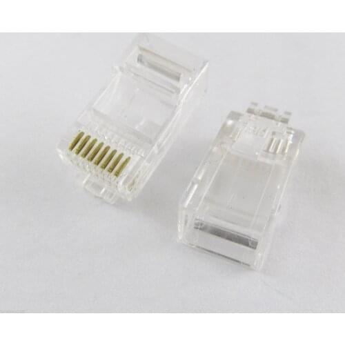 100pcs RJ45 RJ-45 Network Cable Modular Plug Ethernet CAT5 CAT5E 8P8C Gold Plated Connector End
