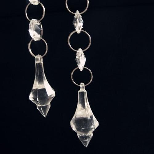 30PCS Diamond Acrylic Hanging Crystals Chandelier prism drop octagon beaded garland fringe vase wedding table tree chandelier