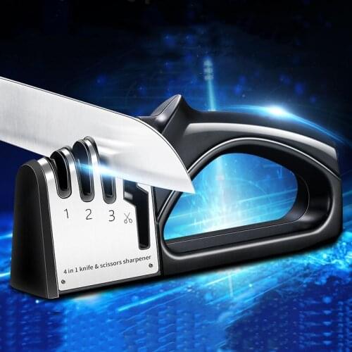 Four-in-one multifunctional knife sharpener ceramic tungsten steel knife sharpener kitchen knife kitchen knife tool system tools