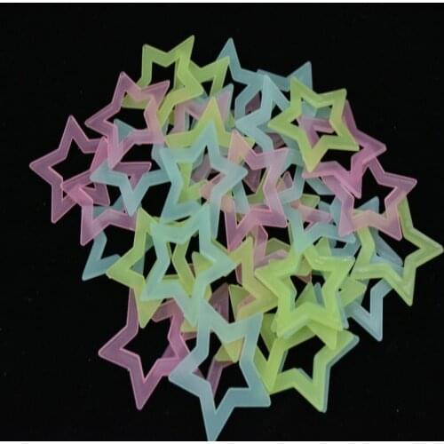 40pcs Luminous Stars Wall Sticker Glow In Dark Diy Christmas Kids Room Light Up Toys Boys Girls Fluorescent Openwork Stars Toys