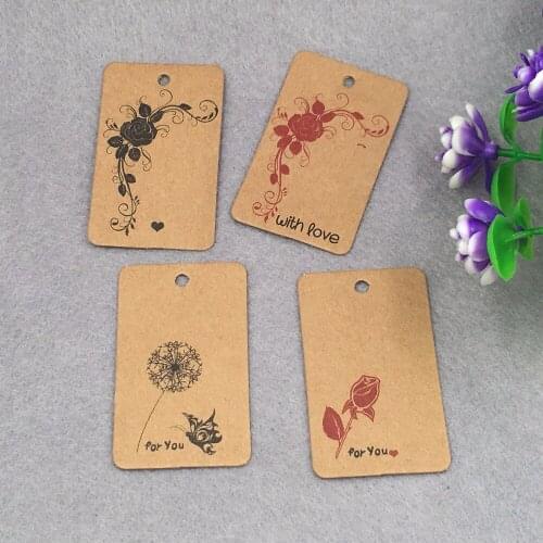 400pcs 5*3cm Kraft Brown Hang Gift Tag Wedding gift/Jewlery/flower Note price tag /packing labels