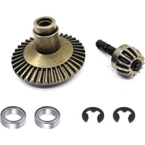 6pcs Hard Metal Front & Rear Axle Bevel Gear 38T/13T with Bearings for Axial SCX10 90028 90035 90046 RC Rock Crawler Parts