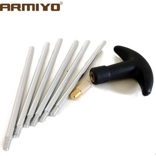 Armiyo Alumium Rotate Rod 8pcs/set 5mm Dia 610mm Length Gun Bore Brush Adapter Barrel Cleaning Kit Accessories Thread Size 8-32