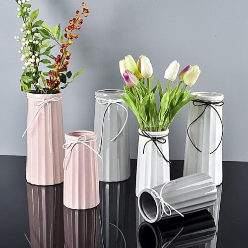 Antique Ceramic Vase Home Decoration European Style Rustic Style Plastic Vase Flower Basket Anti-fall Creative Wedding Decoratio